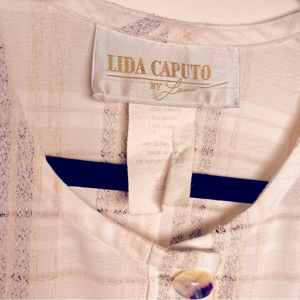 Lida Caputo Y2K Vintage Linen Blend Top Swim Cover Up Women's Plus size 2X - Picture 7 of 9